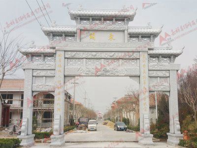 三门汉白玉石牌坊