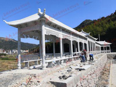 花岗岩凉亭长廊
