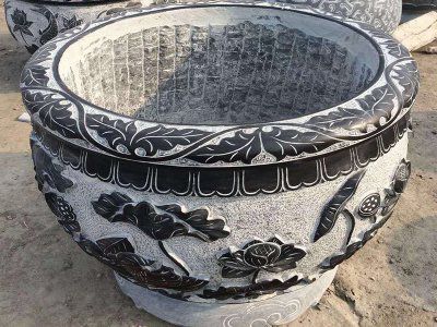 石雕花盆效果图展示